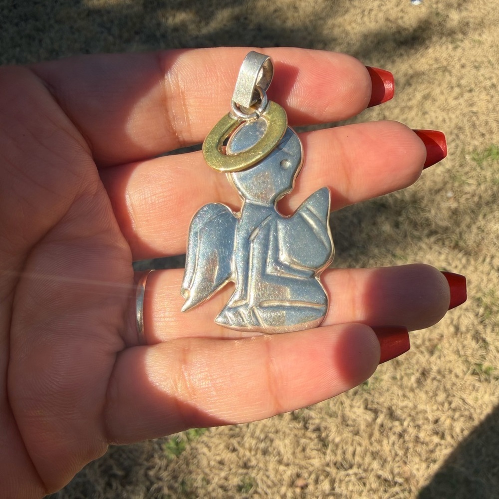 925 Sterling Silver Made In Mexico Taxco Angel Pendent